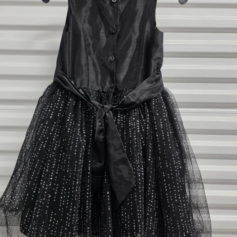 Elegant Black and Silver Kids Costume Dress